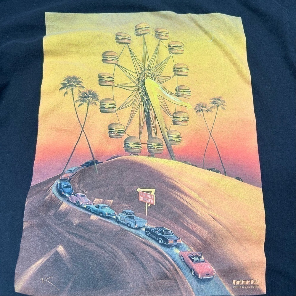 In-N-Out Burger Shirt Mens Medium 70th Anniversary Souvenir Tee Vladimir Kush